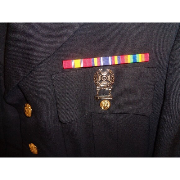 U.S. Army Blue Military Service Coat Sz 42RC Blazer Mens Jacket Poly/Wool - Picture 6 of 12